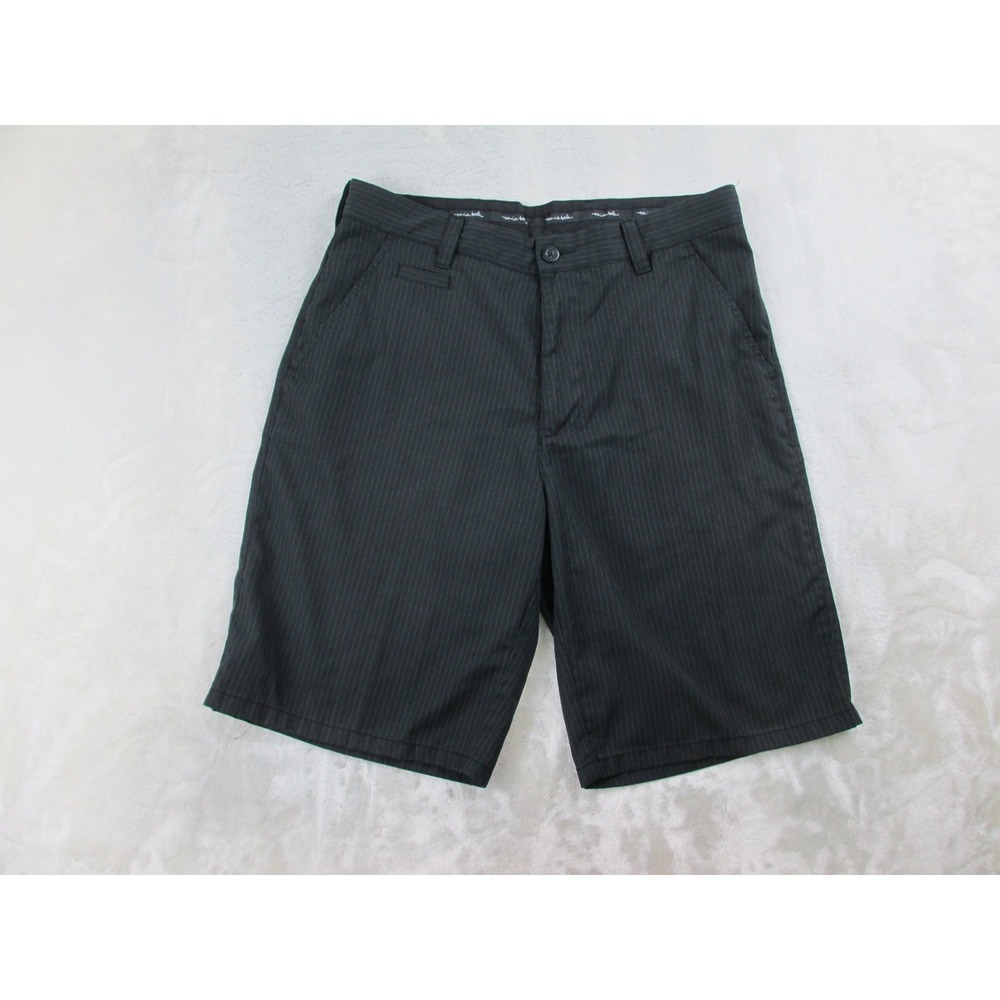 Travis Mathew Shorts Mens 32 Black Striped Chino Pockets Performance Golf Golfer